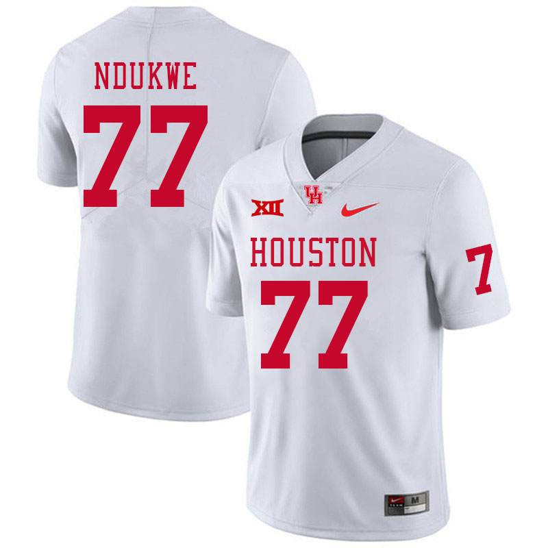 Men #77 David Ndukwe Houston Cougars Big 12 XII College Football Jerseys Stitched-White - Click Image to Close